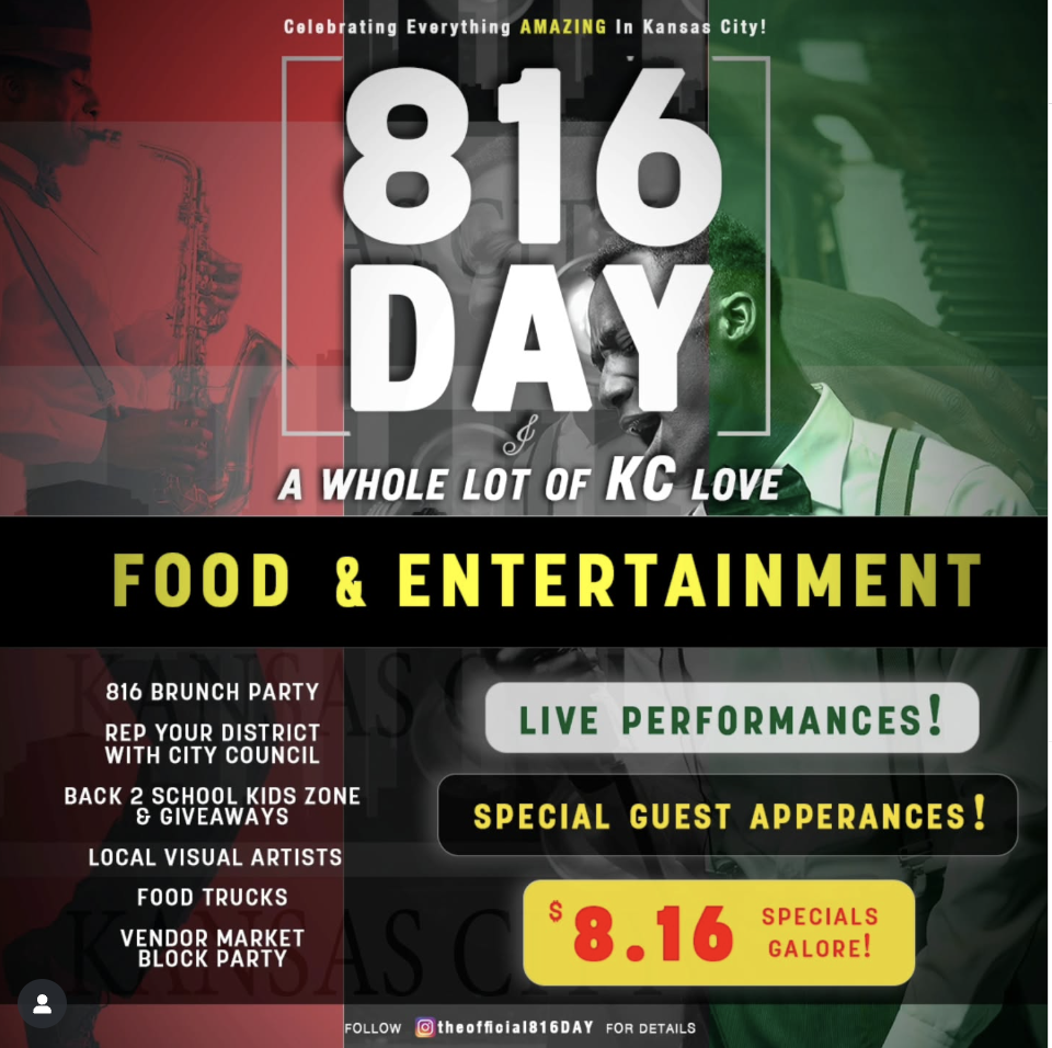 816 day, local kansas city events, outdoor events kansas city, live music, entertainment, kansas city, community