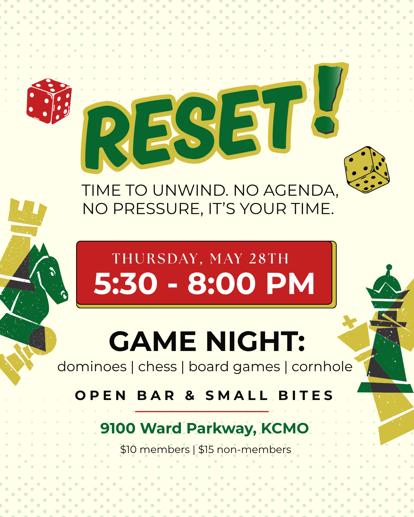 Reset - Game Night | May 28, 5:30-8:00PM