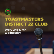 Toastmasters District 22 Club, Heartland Black Chamber. Meets every 2nd and 4th Wednesday.